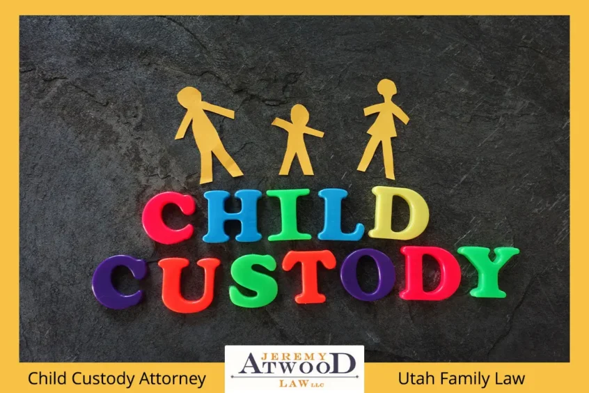 chalkboard with letters spelling child custody