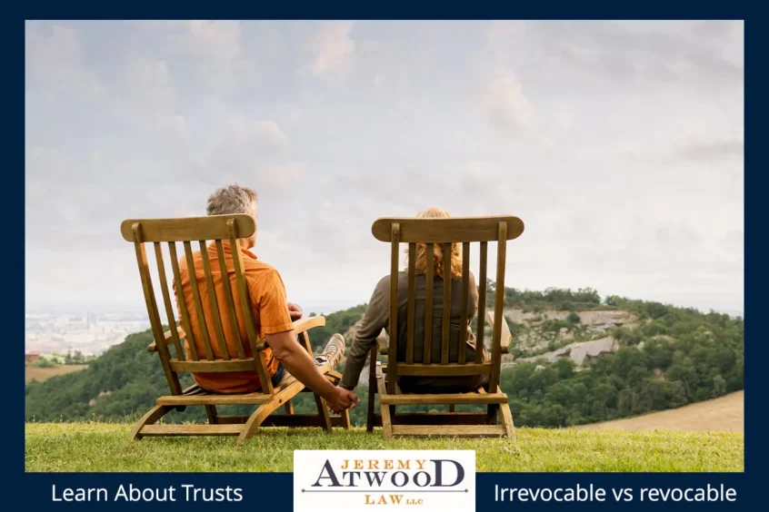 older couple in lawn chairs discussing types of trusts