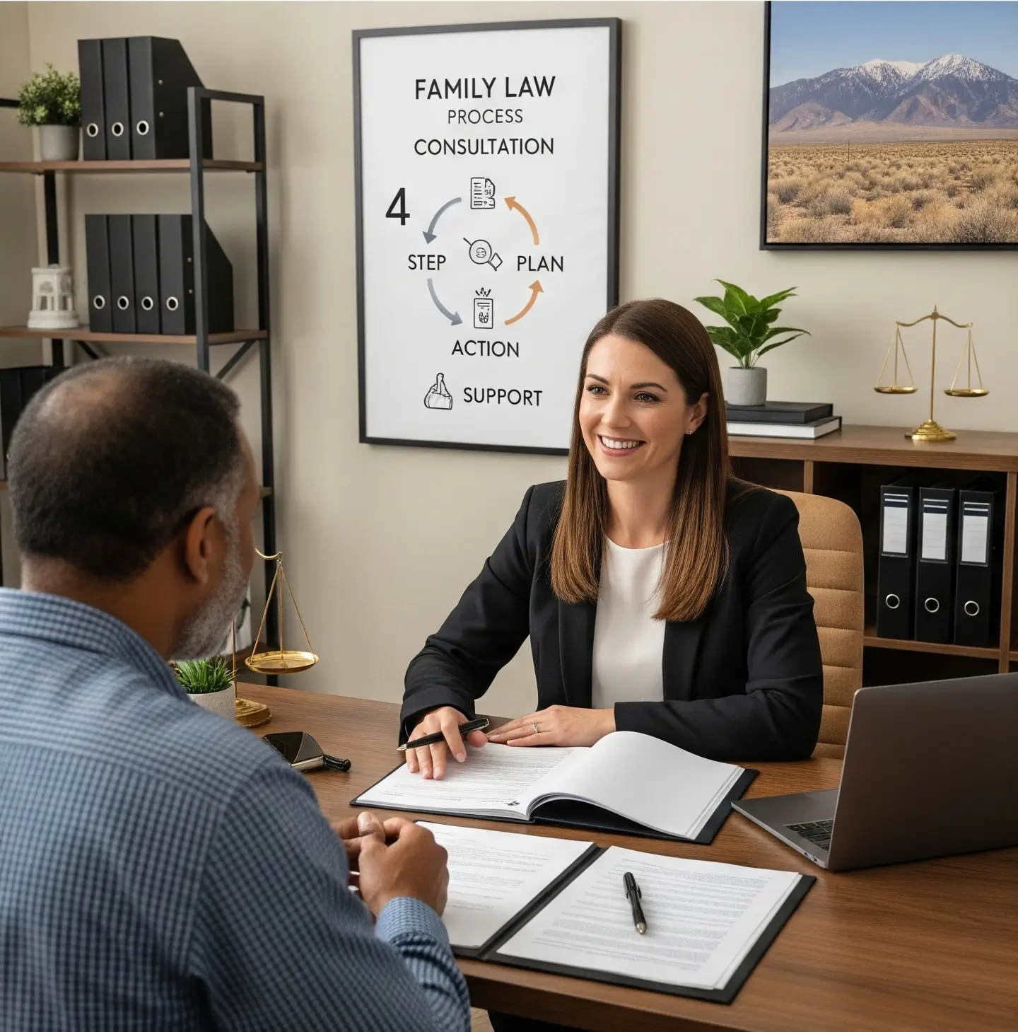 Jeremy Atwood Probate Attorney talking with client