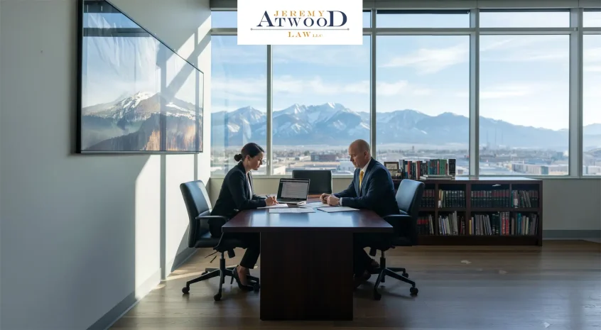 divorce process with jeremy atwood divorce attorney in his office