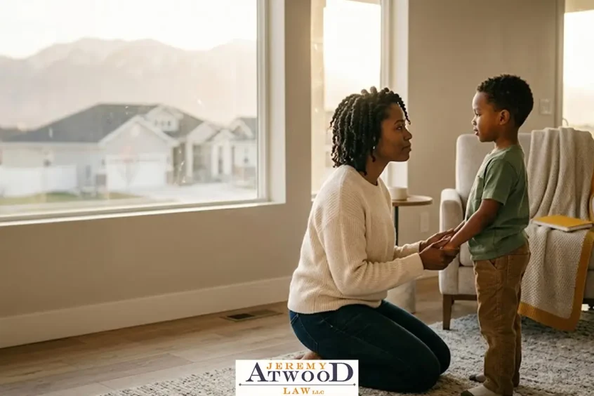 mother talking to her child