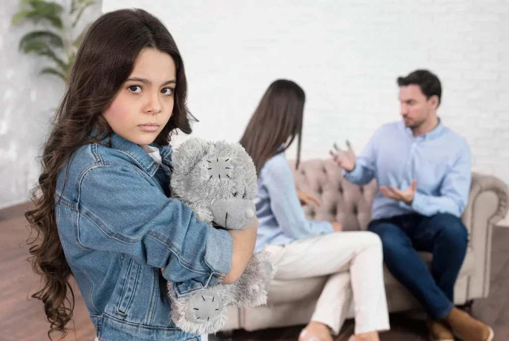 Child affected by parents discussing custody and family separation